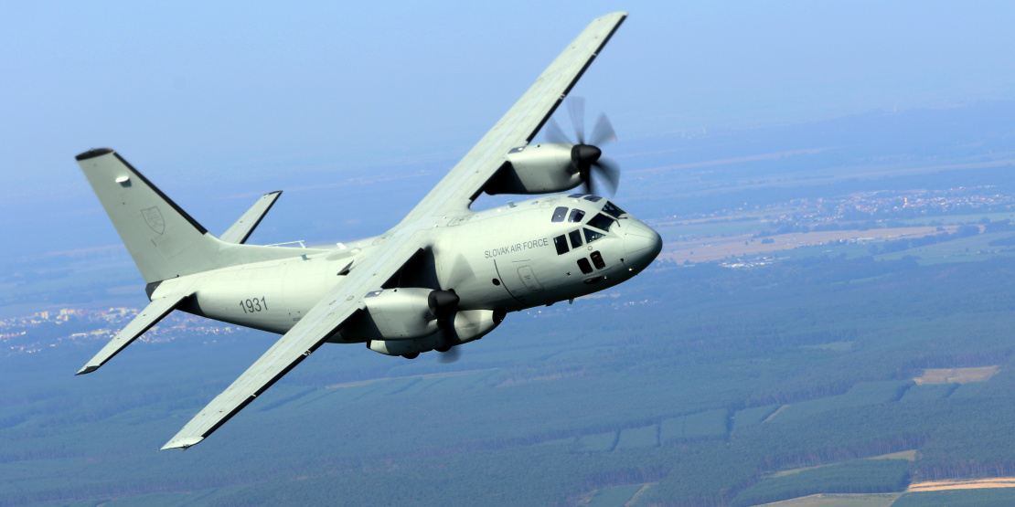 Ilustračný záber vojenského špeciálu Spartan C-27J počas letu