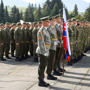 Čestná stráž s vlajkou SR